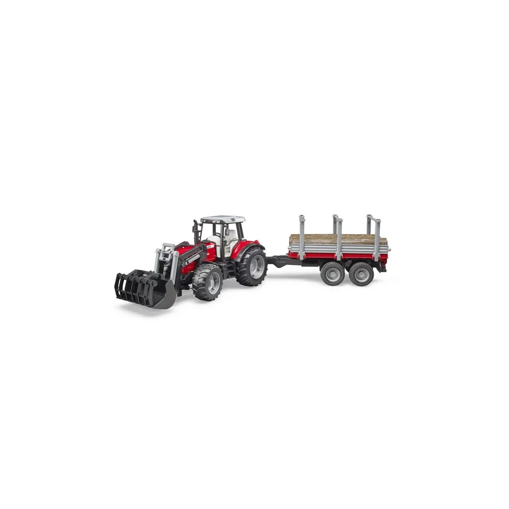 [AMAT2-403789] Tractor Massey Ferguson 7480 cu încărcător frontal și remorcă de transport lemn U02046