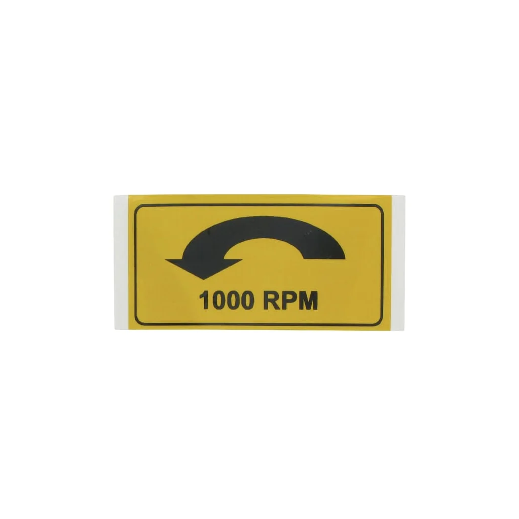 [AMAT2-423127] Autocolant avertisment priză de putere (PTO) 1.000: 1.000 RPM stânga 75x38mm WB000023