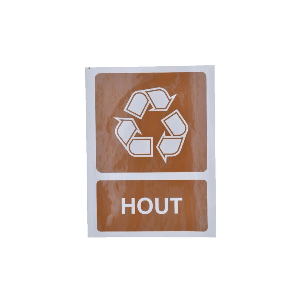 [AMAT2-423487] Autocolant semn informații suplimentare reciclare lemn: Hout 210x297mm Brady WB251296