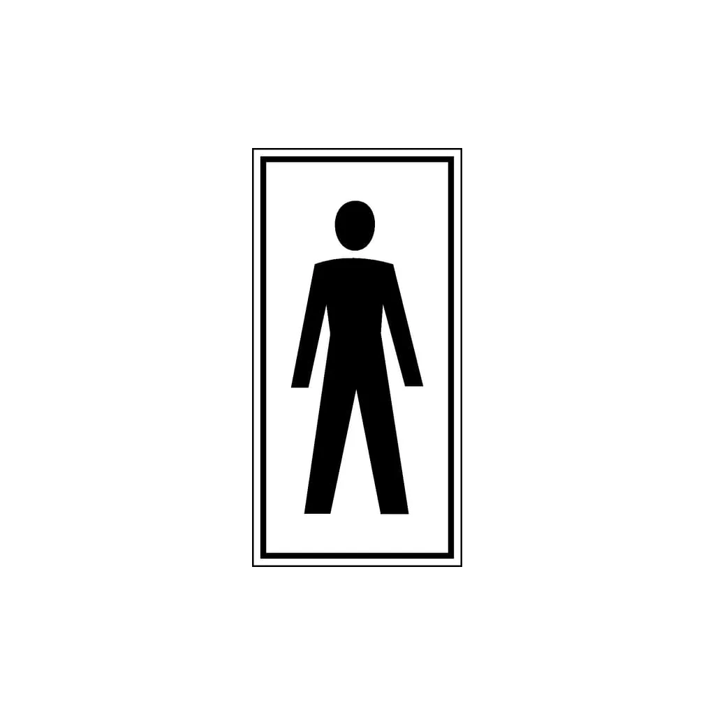 [AMAT2-423507] Autocolant indicator informații suplimentare „WC Bărbați”, 75x150mm, Brady WB250567
