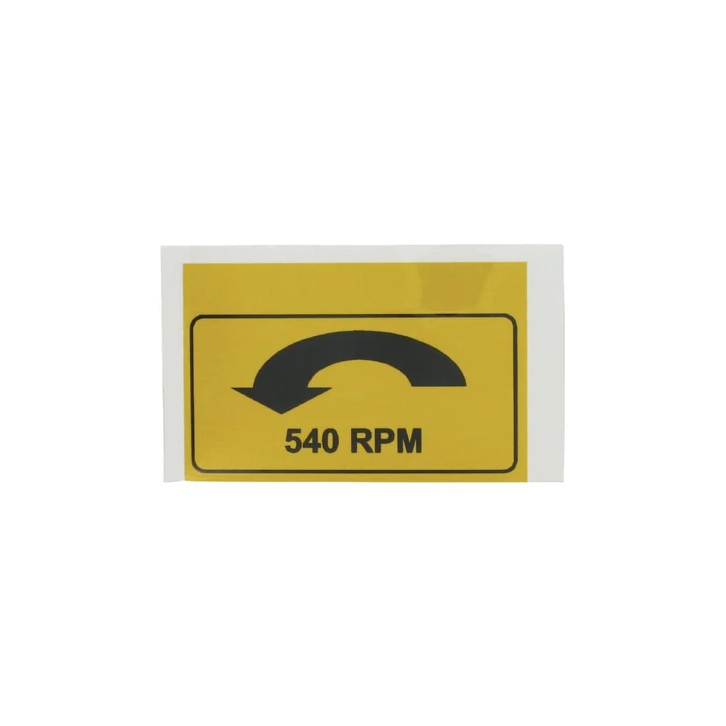 [AMAT2-423592] Autocolant avertisment PTO: 540 RPM stânga 75x38mm WB000021