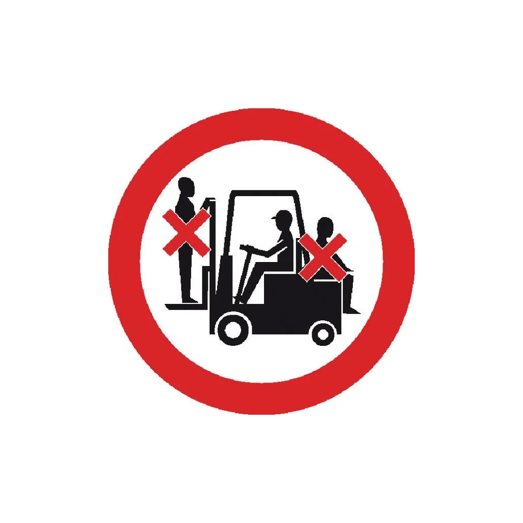 [AMAT2-423748] Autocolant semn de interzicere fără pasageri stivuitor diametru 100mm Brady WB250029