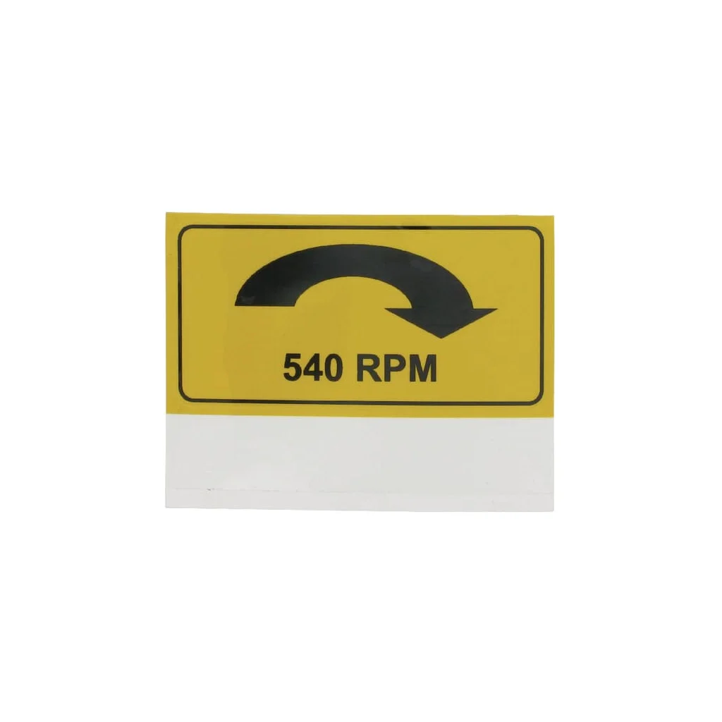 [AMAT2-423810] Autocolant avertizare priză de putere (PTO) 540: 540 RPM dreapta 75x38mm WB000020