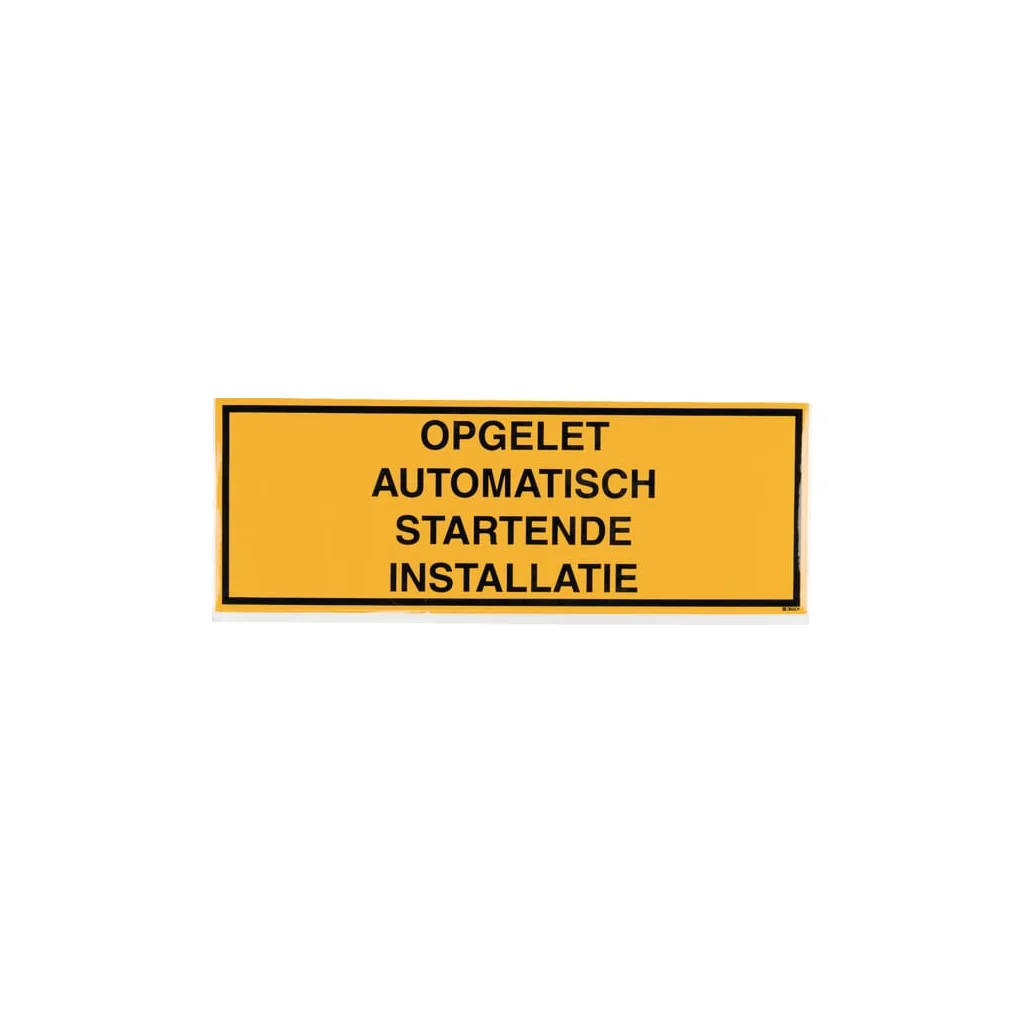 [AMAT2-423844] Autocolant semn de avertizare: Atenție instalație cu pornire automată 297x105mm WB251457