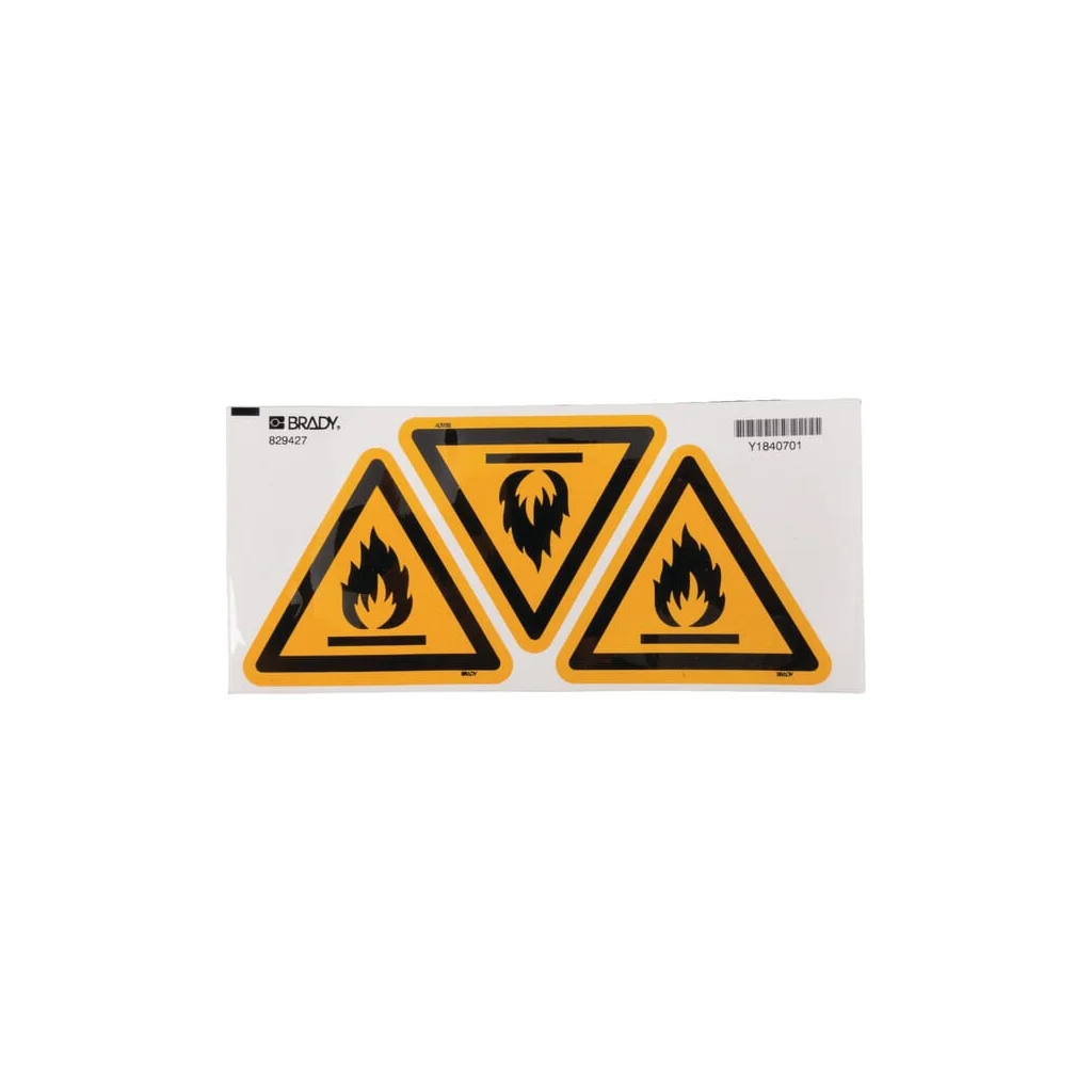 [AMAT2-423925] Autocolant indicator de avertizare „risc de incendiu”, 100x100mm, Brady WB829427