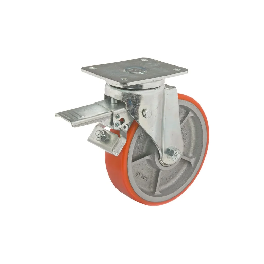 [AMAT2-424288] Rolă pivotantă diametru 200x50mm cu frână suport 140x110mm sarcină 830kg Ro-Carr WH700P200