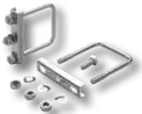Set bride de fixare - 2 buc., pentru teava-Ø 60 mm, patrat