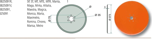 [AMAT3-103891] Disc 373 x 3 mm