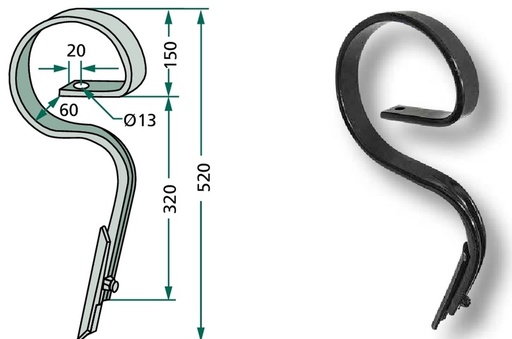 [AMAT3-104023] Dinte cultivator - dreapta, cpl. cu brazdar
