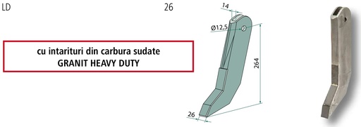 [AMAT3-103521] Heavy Duty Varf de brazdar - cu plăci din metal dur lipite