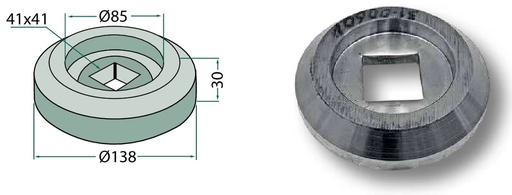 [AMAT3-104897] Lagăr - Complet pentru montaj pe arbori pătrați de 40 x 40 mm