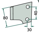 Heavy Duty Dinte pentru grapa rotativa - dreapta, cu 2 zone intarite