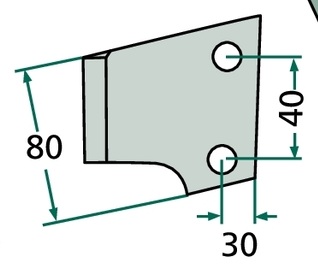 [AMAT3-103551] Heavy Duty Dinte pentru grapa rotativa - dreapta, cu 2 zone intarite