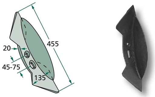 [AMAT3-104171] Brazdar de margine tip inima dubla - Raza= 300