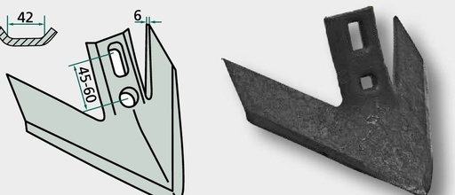 [AMAT3-104187] Brazdar „laba de gasca” 240 x 6 mm