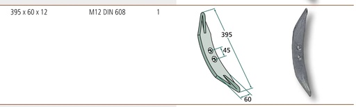 [AMAT3-104191] Brazdar 395 x 60 x 12 mm