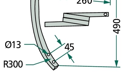 [AMAT3-104223] Suport secție cultivator - stanga, rasucit