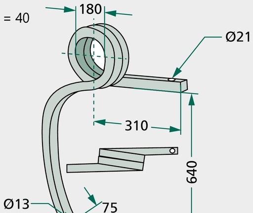 [AMAT3-104228] Dinte cultivator - stanga