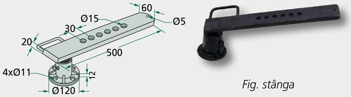 [AMAT3-105038] Butuc disc complet - versiune stanga cu suport si rulmenti cu role conice