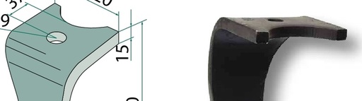 [AMAT3-103683] Dinte grapa rotativa - dreapta, suport lung