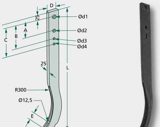 [AMAT3-104324] Suport secție cultivator 17 mm