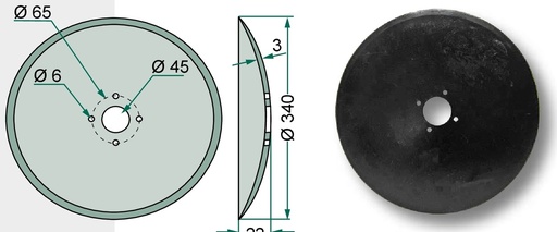 [AMAT3-105078] Disc brazdar - plat, Ø 340 x 3 mm