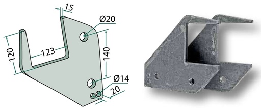 [AMAT3-104332] 1 pereche suport = 2 buc. - pentru cadru de 80 x 80 mm
