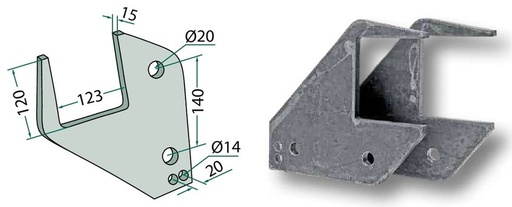 [AMAT3-104333] 1 pereche suport = 2 buc. - pentru cadru de 120 x 120 mm