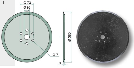 [AMAT3-105087] Disc brazdar - plat, Ø 380 x 3 mm