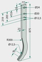 Suport secție cultivator 875 x 23 mm
