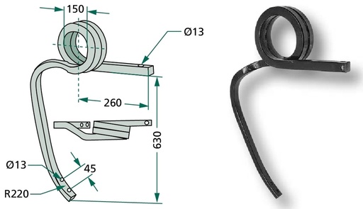 [AMAT3-104355] Suport secție cultivator - central, rasucit