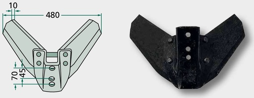 [AMAT3-104360] Aripă brăzdar - versiune robusta, pentru montajul cu brazdar inima dubla