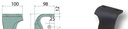 Dinte grapa rotativa - dreapta, ranforsat 300 x 100 x 12 mm