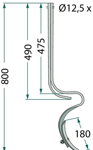[AMAT3-104400] Dinte - cu brazdar, cu arc de armare