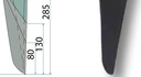 Dinte pentru grapa rotativa - stanga, intarit 285 x 90 x 14 mm