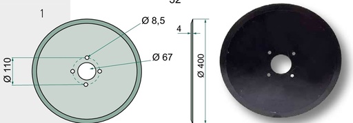 [AMAT3-103813] Disc de semanat - versiune veche fara gaura neted, Ø 400 x 4 mm