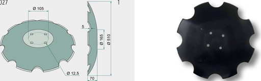 [AMAT3-104437] Taler disc - zimțat, Ø 510 x 5 mm