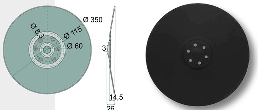 [AMAT3-104439] Disc hexagonal - 350 x 3 mm