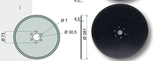 [AMAT3-103836] Disc de taiere - neted, fertilizator, Ø 381 x 6,5 mm