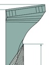 Dinte grapa rotativa - stanga, ranforsat 320 x 110 x 15 mm, MZ28B LI