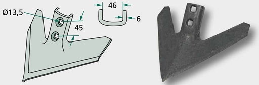 [AMAT3-103858] Brazdar „laba de gasca” - Unghi de lucru = 47°