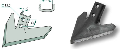 [AMAT3-103861] Brazdar „laba de gasca” - Unghi de lucru = 50°