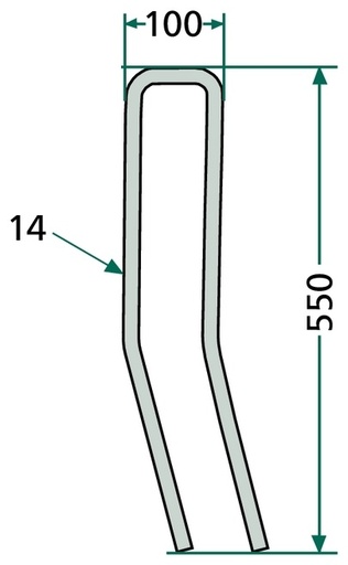 [AMAT3-104468] Gheare elastice - 100 x 550 mm, Ø 14 mm