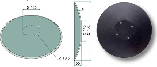 [AMAT3-103873] Disc brazdar - neted, Ø 402 x 4 mm