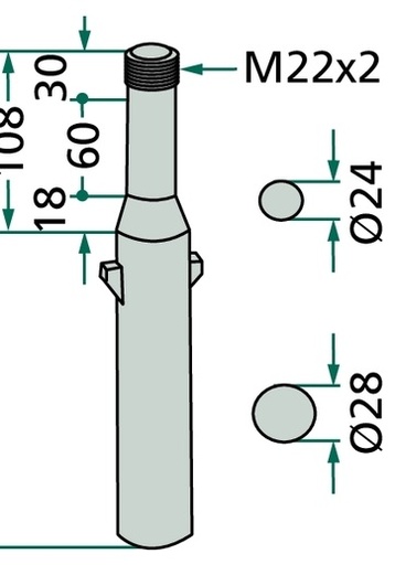 [AMAT3-105719] Piulita - M22 x 2 mm 8.8