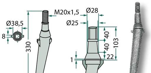 [AMAT3-105720] Stift tensionare spiralat - 10 x 70 mm