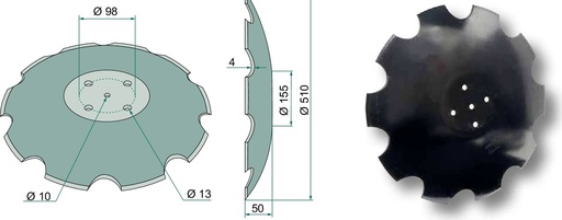[AMAT3-104527] Taler disc - dintat, Ø 510 x 4 mm