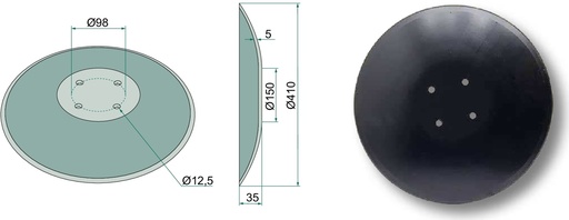 [AMAT3-105298] Taler disc - plat, Ø 410 x 5 mm