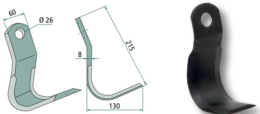 [AMAT3-105299] Cutit in unghi drept 215 mm
