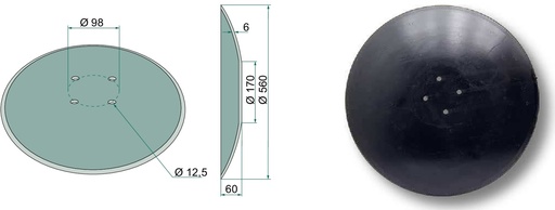 [AMAT3-105301] Taler disc - plat, Ø 560 x 6 mm